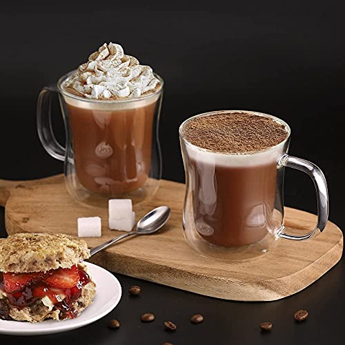 Doppelwandige Latte Macchiato Gläser Set aus Borosilikatglas