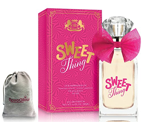 Sweet Thing Perfume for Women, Eau De Parfum - 3.4oz, Fresh & Flirty Fragrance With A NovoGlow Suede Pouch Included