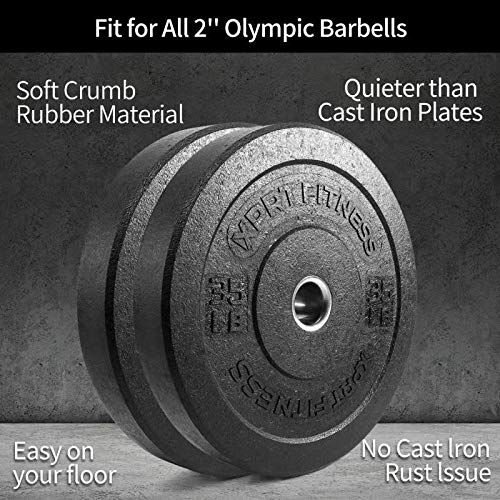 XPRT Fitness Olympic Crumb Bumper Plates 10/15/25/35/45 lb (45lb Single)