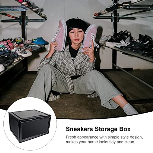 IMIKEYA Caixa de sapato empilhável magnética para armazenamento de tênis, abertura lateral, exibição