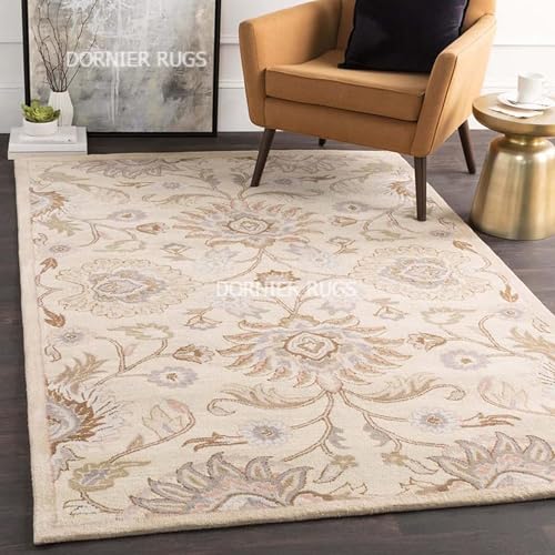Image of 12x15 Ft Hand-Tufted Wool Area Rug - Oversized Carpet for Living Room, Hall, Office, Drawing Room - Soft & Durable Traditional Floor Rug (Multicolor)