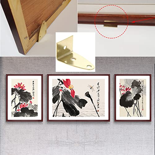 Image of MroMax Picture Photo Frame Metal Brace Bracket Hanger Gold Tone 35 x 29 x 54mm /1.38 x 1.14 x 2.13-inch Medium 5pcs