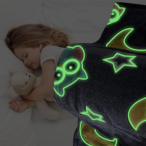 Image of Happy Hues Glow in The Dark Blanket Unicorn-70 x 60 inch / 180 cm x 152cm -Bedroom Decor- Kids-Teens Boys & Girls Travel Lightweight -Throw Blankets Soft Cozy Fluffy (Grey, Throw)