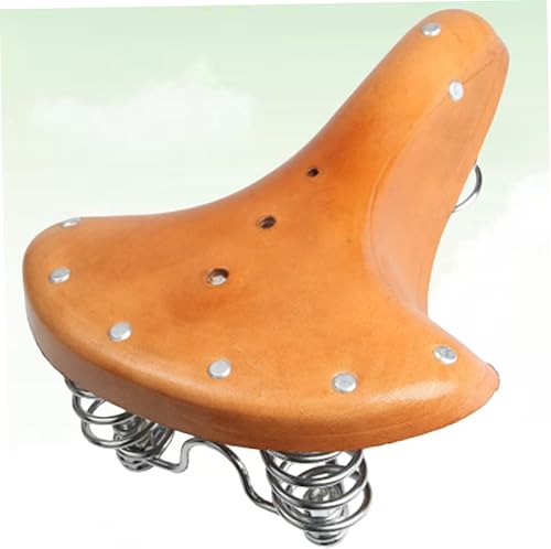 Miniatura 4 de 2pcs Road Bike Saddle Mountain Bike MTB Saddle Retro Wide Bike for Kids Cycle Cushion Leather Bike Saddle Cowhide Bicicletas para Niños Bikes for