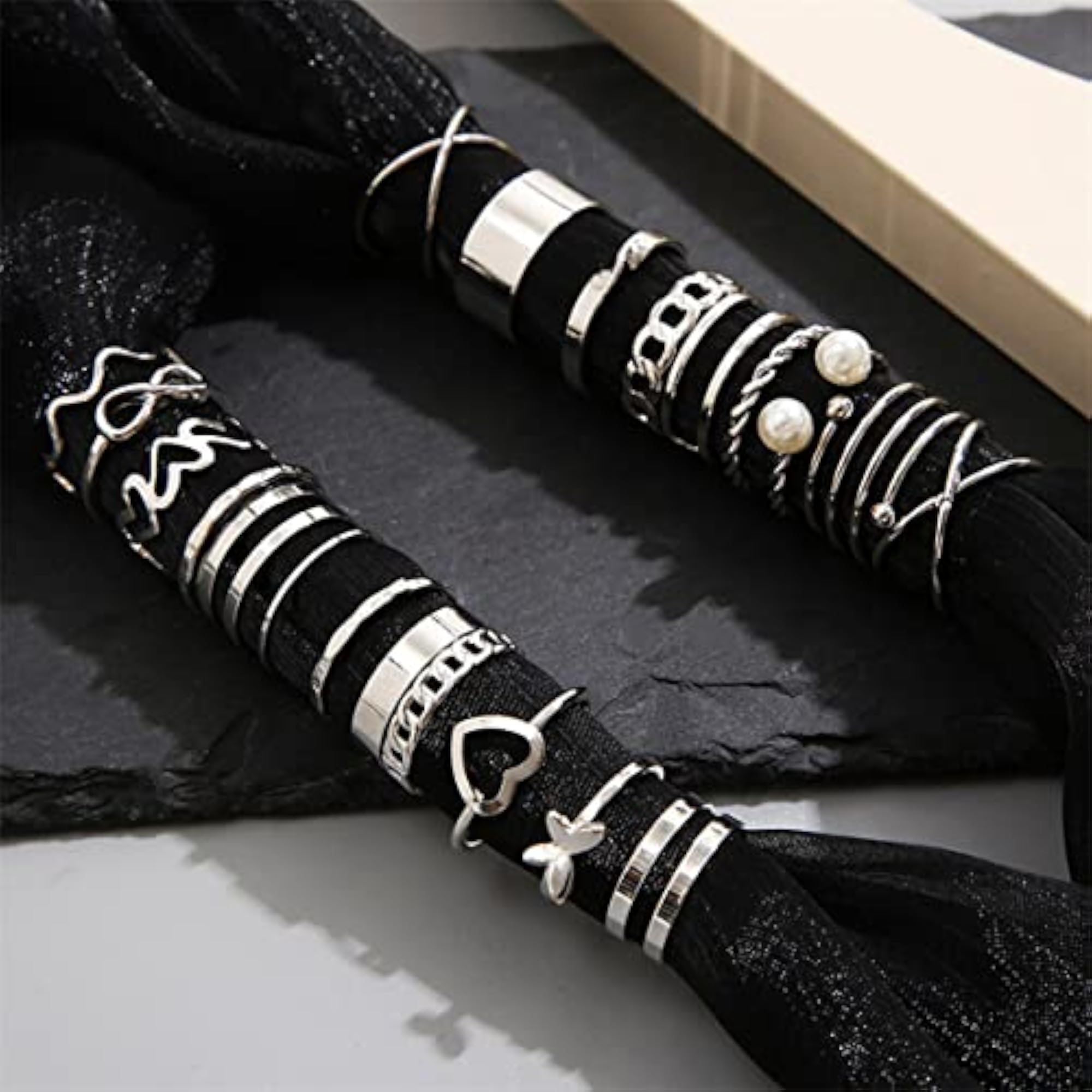 Contemporary Stackable Rings Set of 22