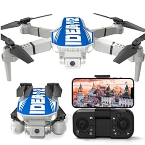 LE-IDEA Foldable Drone with Camera 1080P for Adults, IDEA12 Drones with Altitude Hold, Headless Mode, Optical Flow Positioning, Trajectory Flight, 3 Speed Modes, RC Quadcopter for Beginners (Blue)