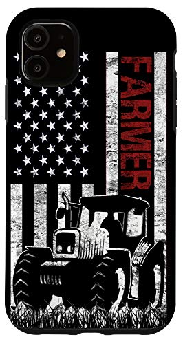 iPhone 11 Patriotic Tractor American Flag Tractor Farm Gift Farmer Case