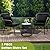 wildformers 3 Piece Rattan Wicker Bistro Set, Outdoor Conversation Furniture Set with Glass Top Table, Space Saving for Balcony, Backyard, Black