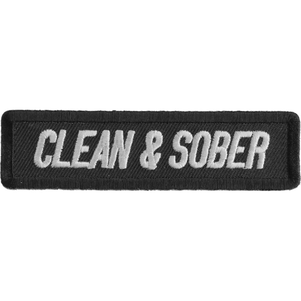 Ivamis Trading Clean and Sober Patch - 3.75x1 inch. Embroidered Iron on Patch