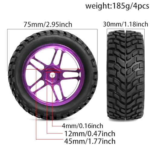 Moyeux de roues RC 1/10 violets pour session drift Tamiya TT02 et HPI KY