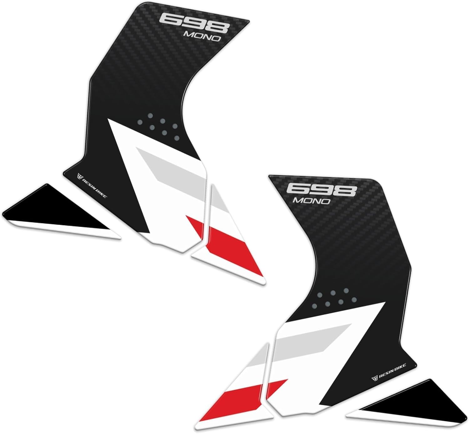 Resin Bike Motorcycle 3D Stickers Compatible with Ducati Hypermotard 698 Mono 2024-2026. Side Frame Guard Protection from Impact and Scratches. Sticker 3D Resin Gadget Moto