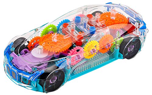 VGRASSP Gear Display Transparent Car Toy for Kids – 360 Degree Rotating Concept Racing Vehicle with 3D Flashing LED Lights and Music (Color as per Stock) (Transparent Car) Toy Review India (Iknoor World )