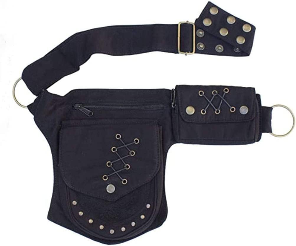 Renaissance Accessories - Ren Faire Fanny Pack, Thigh Bag, Lace Waist Utility Hip Belt for Women - Festival Bag