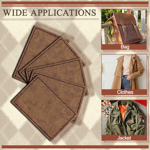 Patchs vierges en similicuir rustique Glowforge x60 rectangulaires marron pour chapeaux - 7