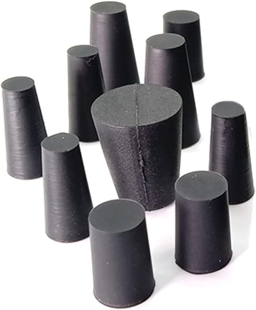 Cubierta de tubo de goma, agujero de enchufe, 6 tapones cónicos negros de 1,5 mm a 16 mm, tapas de sellado de silicona cónica (1,5 x 4,5 x 16 mm)