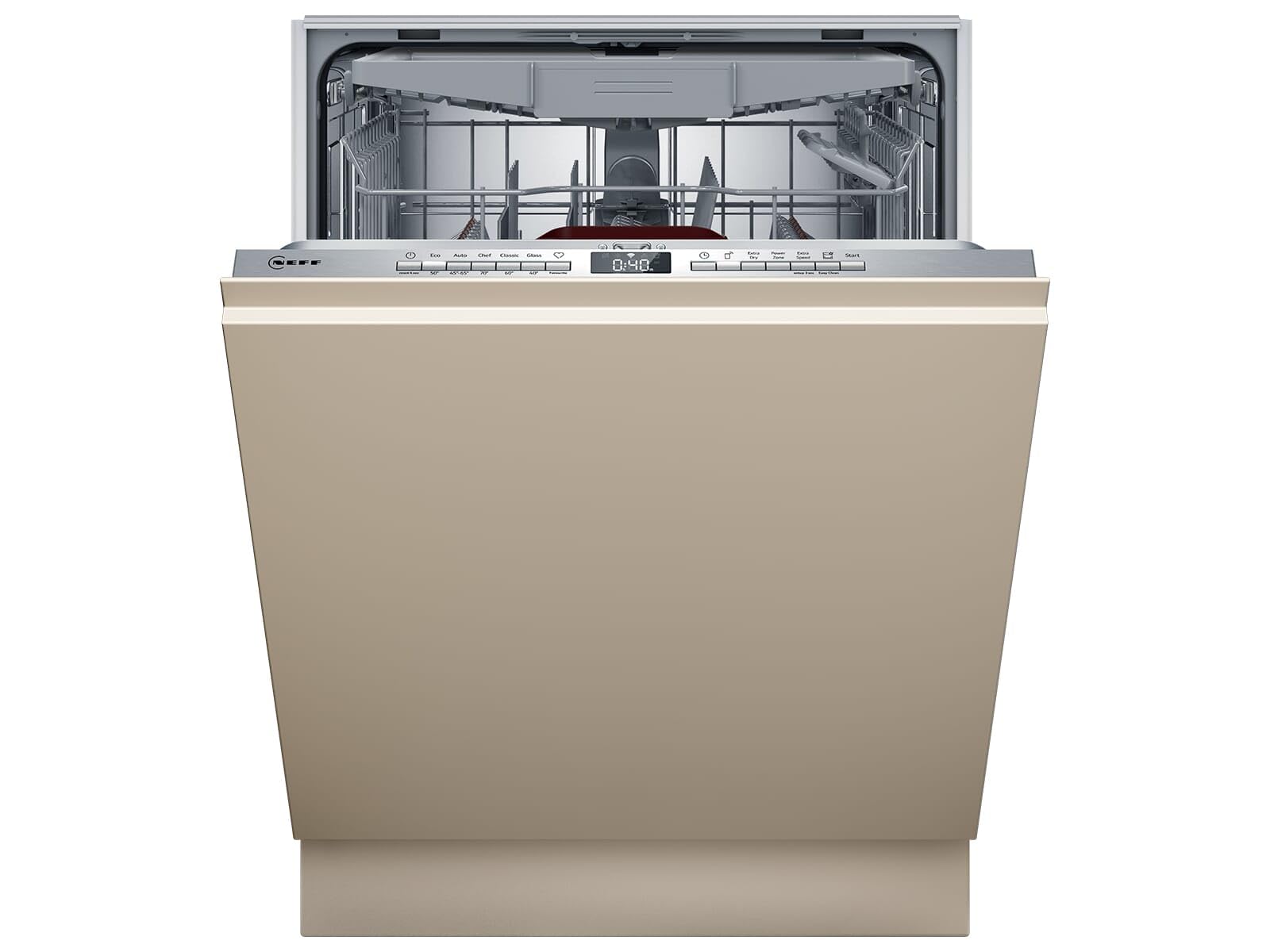 NEFF S155EVX04E, N 50, lavavajillas inteligente totalmente integrado, 60 cm, cajón para cubiertos, sistema de cesta Flex II, programa favorito, fuerte rendimiento de limpieza, apertura automática de