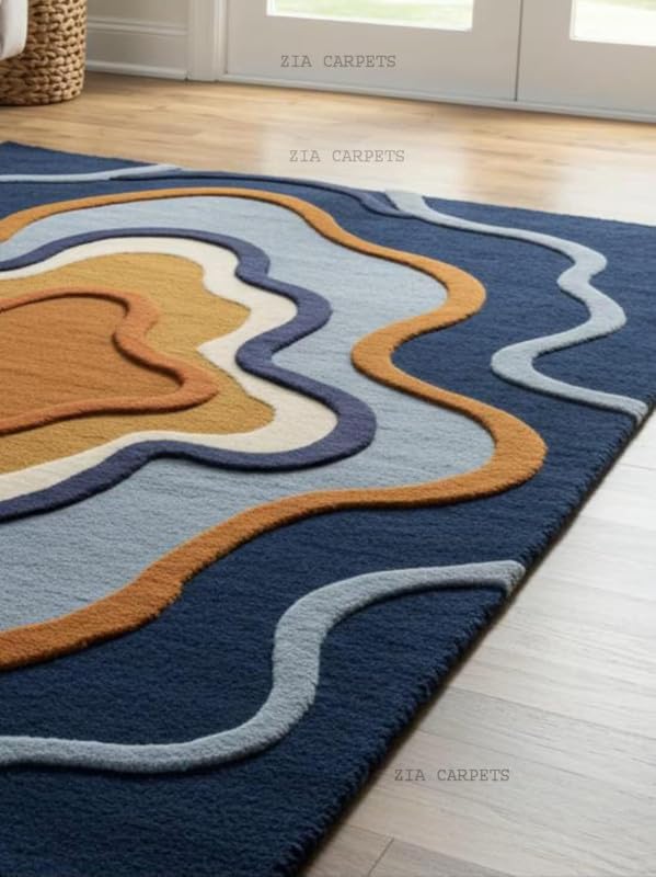 Image of zia carpets Hand Tufted Woollen Modern Collection Bedroom & Living Room Carpet Size 6 x 9 feet