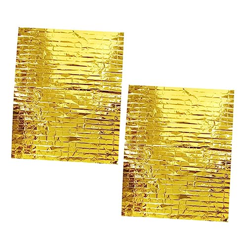 Mikikit Compact Thermal Survival Carpet 2-pcs Emergency Blanket for Outdoor Grass Warmth Sun Protection