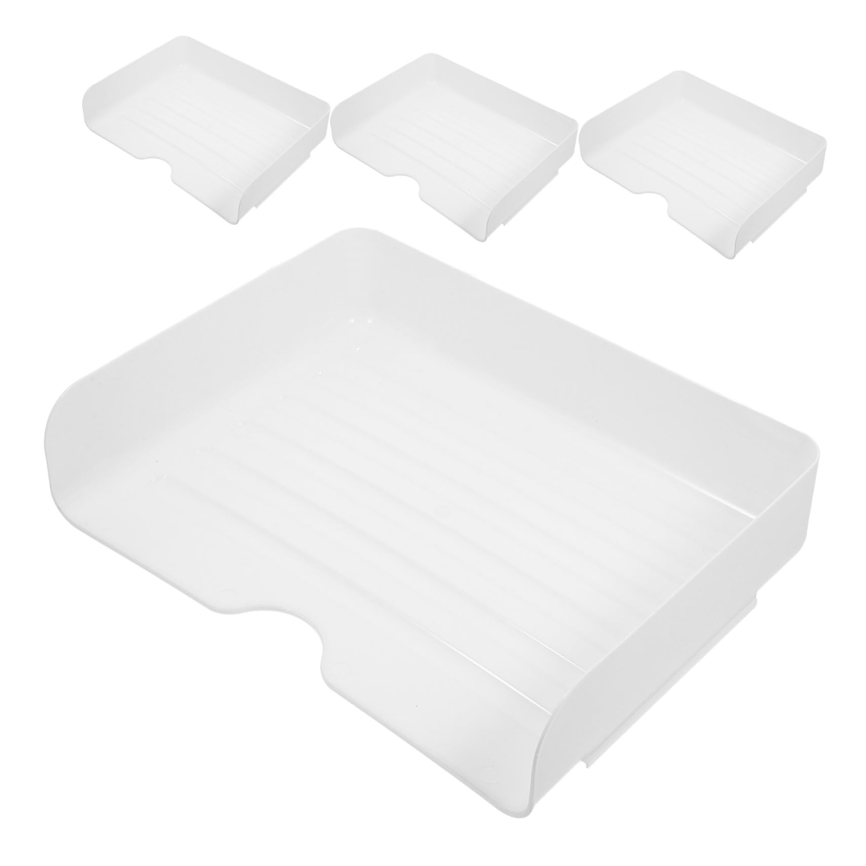Organizzatore Documenti Scrivania Impilabile in Pp 4 Pezzi Bianco | Design Impilabile, per Organizzare Cancelleria, Set da 4, Finitura Elegante