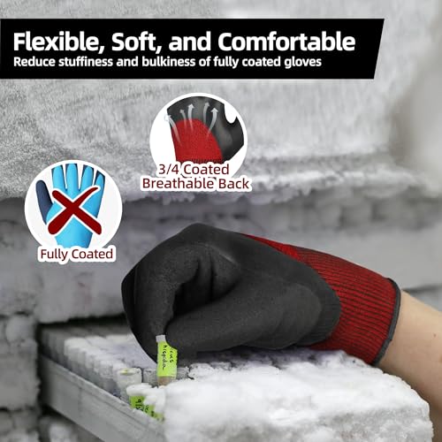 Schwer 120 Pairs Winter Work Gloves, 3/4 Double-Dipped Coating, CR3313, XL - image 4