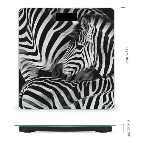 Báscula Digital de Baño con Patrón Cebra y Pantalla LCD miniatura 2