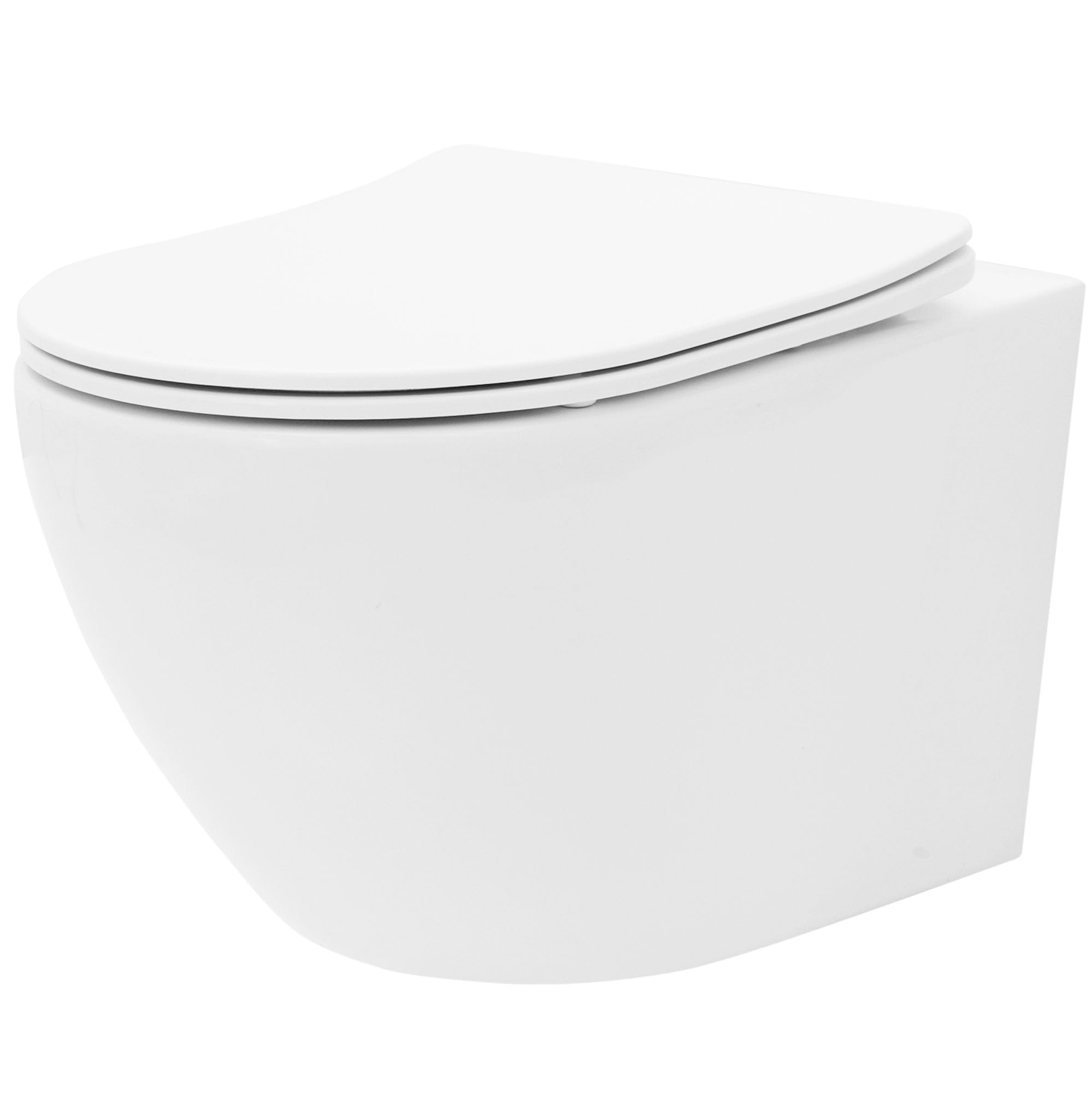 Rea Misa Wc Podwieszana, Carlo Mini Rimless Duroplast/Flat/Zm Biały, 49,5x37x32cm