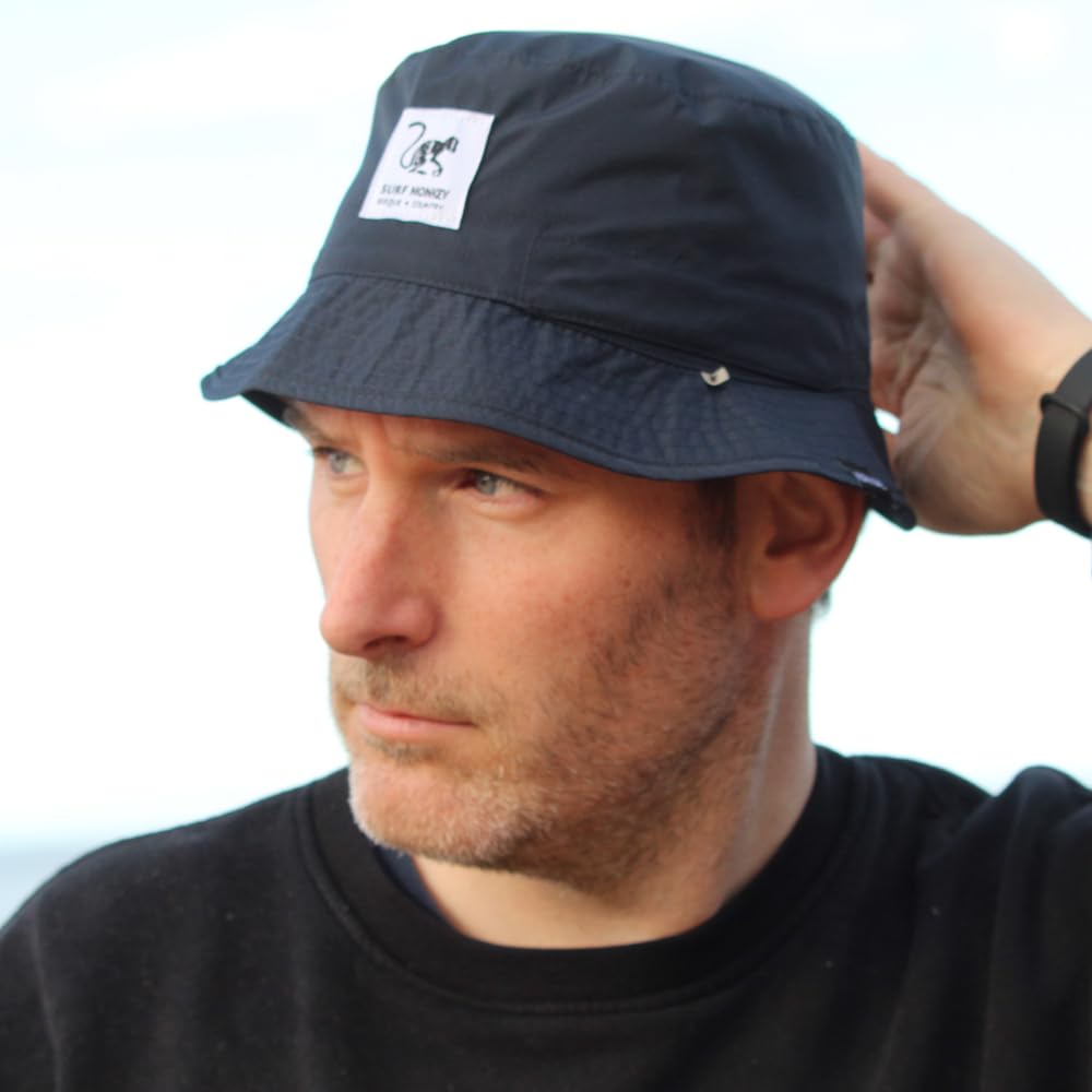 Surf Monkey Recycled Bucket Hat - Gorro de Pescador Unisex Adulto - Waterproof - Talla única - Reversible