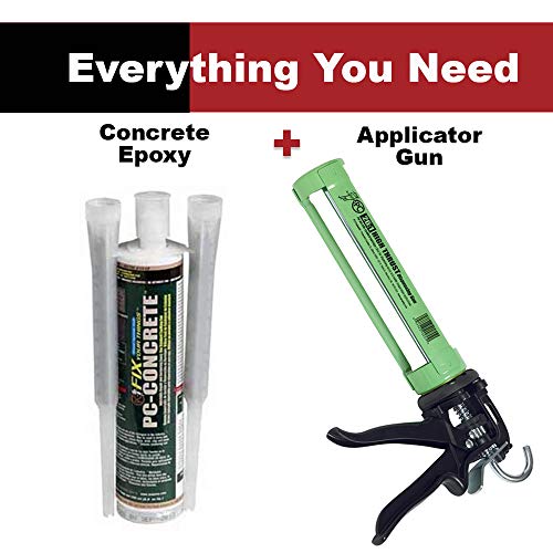 Image of PC Products PC-Concrete Epoxy Adhesive Paste for Anchoring and Crack Repair, 8.6 oz Cartridge with 250ml Steel Dispensing Gun, 25020