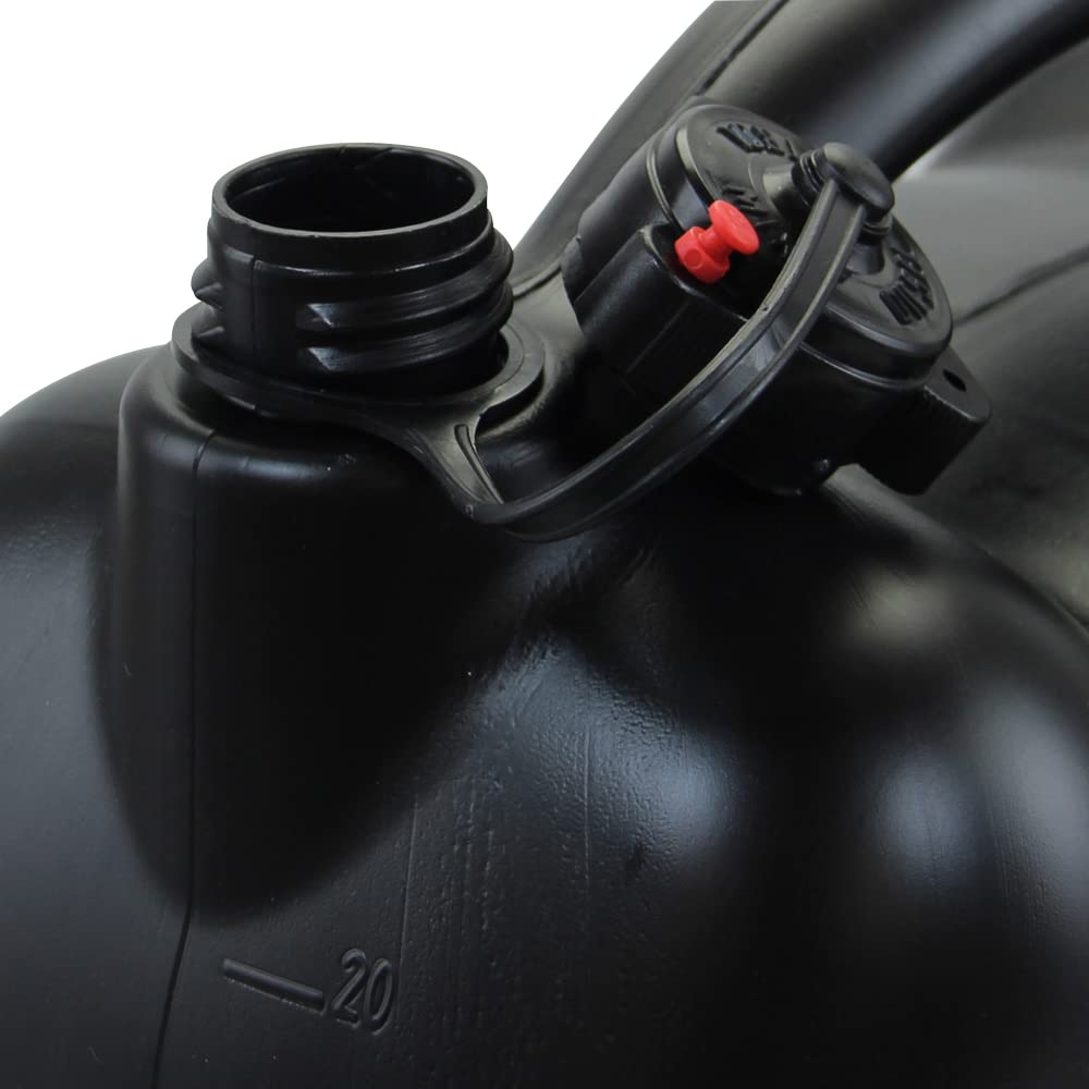 Citomerx 6x Benzinkanister 20L schwarz Kunststoff, UN-Zulassung | Mit Einfüllschlauch grün