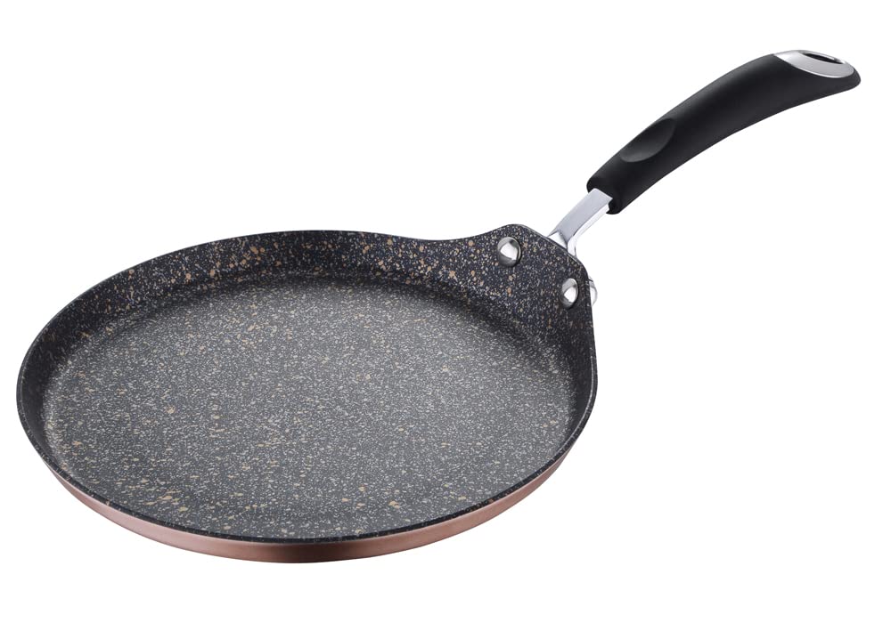 BERGNER Pandora Forged Aluminum Pancake Pan 24Cm, Induction Bottum, Marble+ Non Stick Coated, Bg6236Cp, Copper