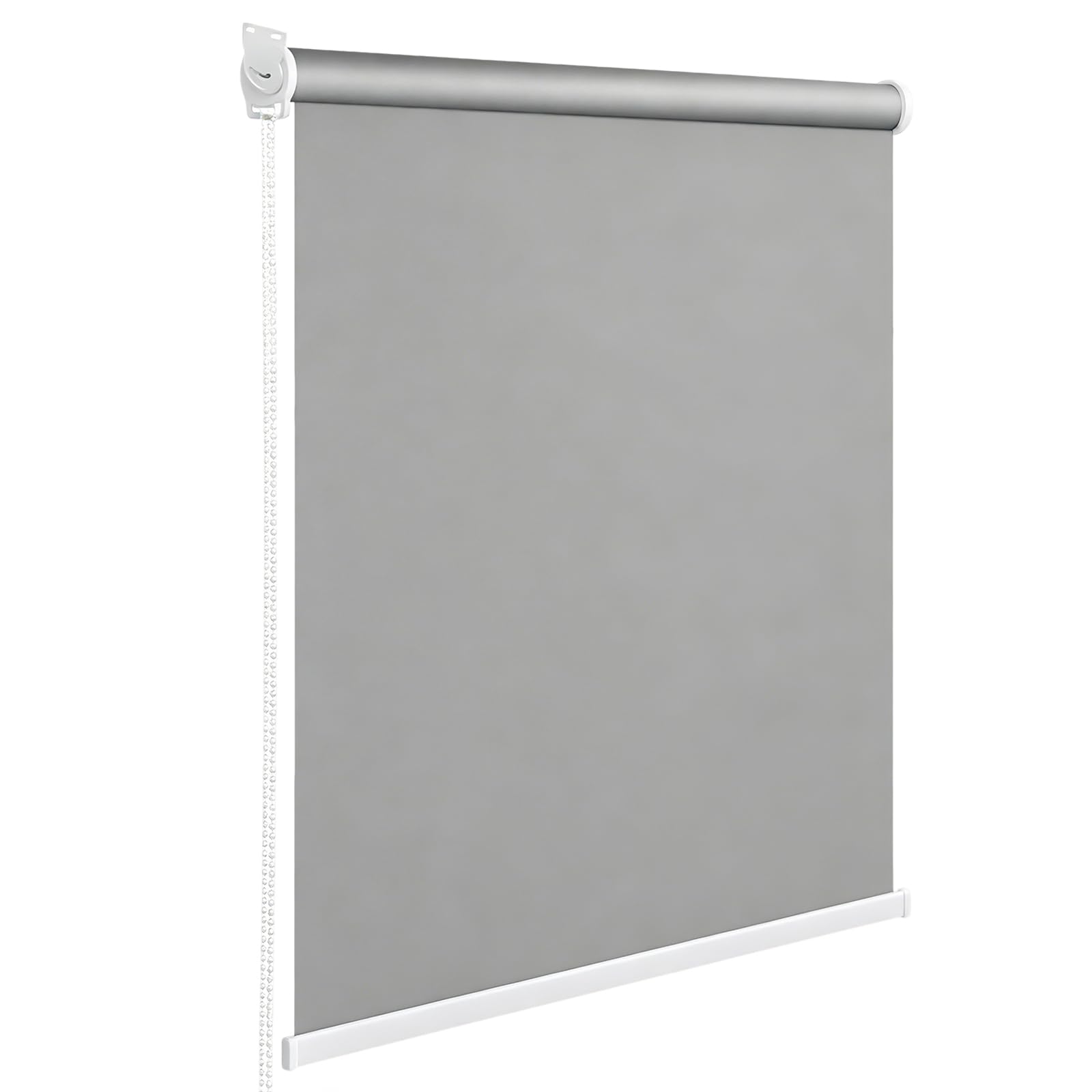 Tende a Rullo, 120 x 180 cm Tenda da Sole per Esterno in Poliestere Grigio Chiaro, Tenda da Sole Verticale a Rullo per Esterno Avvolgibile Anti UV con Cordino per Balcone Ufficio Bagno