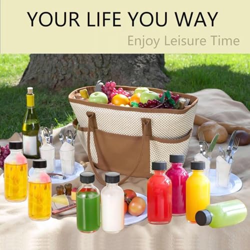 Botellas de cristal herméticas de 60 ml para llevar jugos y aceites con embudos 4