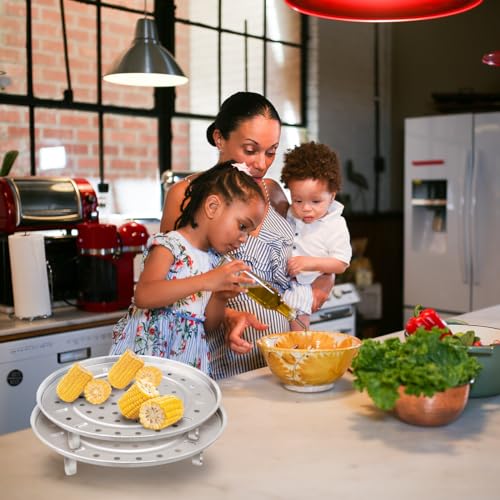 Luckious Brand Steam Rack - 20cm and 22cm Multifunction Stainless Steel Removable Legs Steaming Stand Holder for Pots and Pans - Image 4