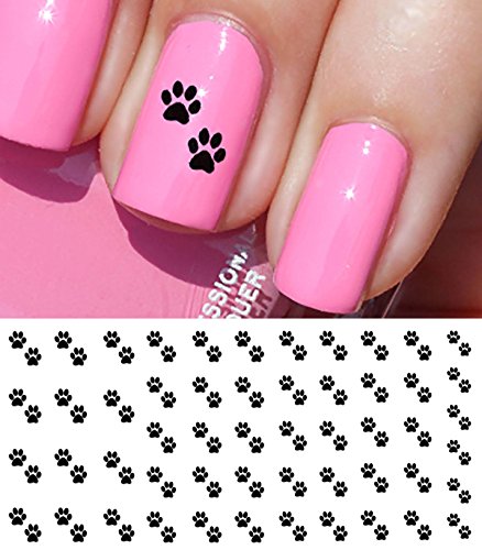 Paw Prints Water Slide Nail Art Decals- Salon Quality 5.5" X 3" Sheet!