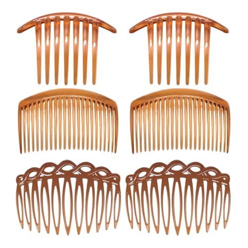 SGERUFZ 6 Mini Peinetas para el Pelo, Peinecillos Laterales Franceses de Acetato de Celulosa, Diseño Vintage, Ideal para Todo Tipo de Cabello