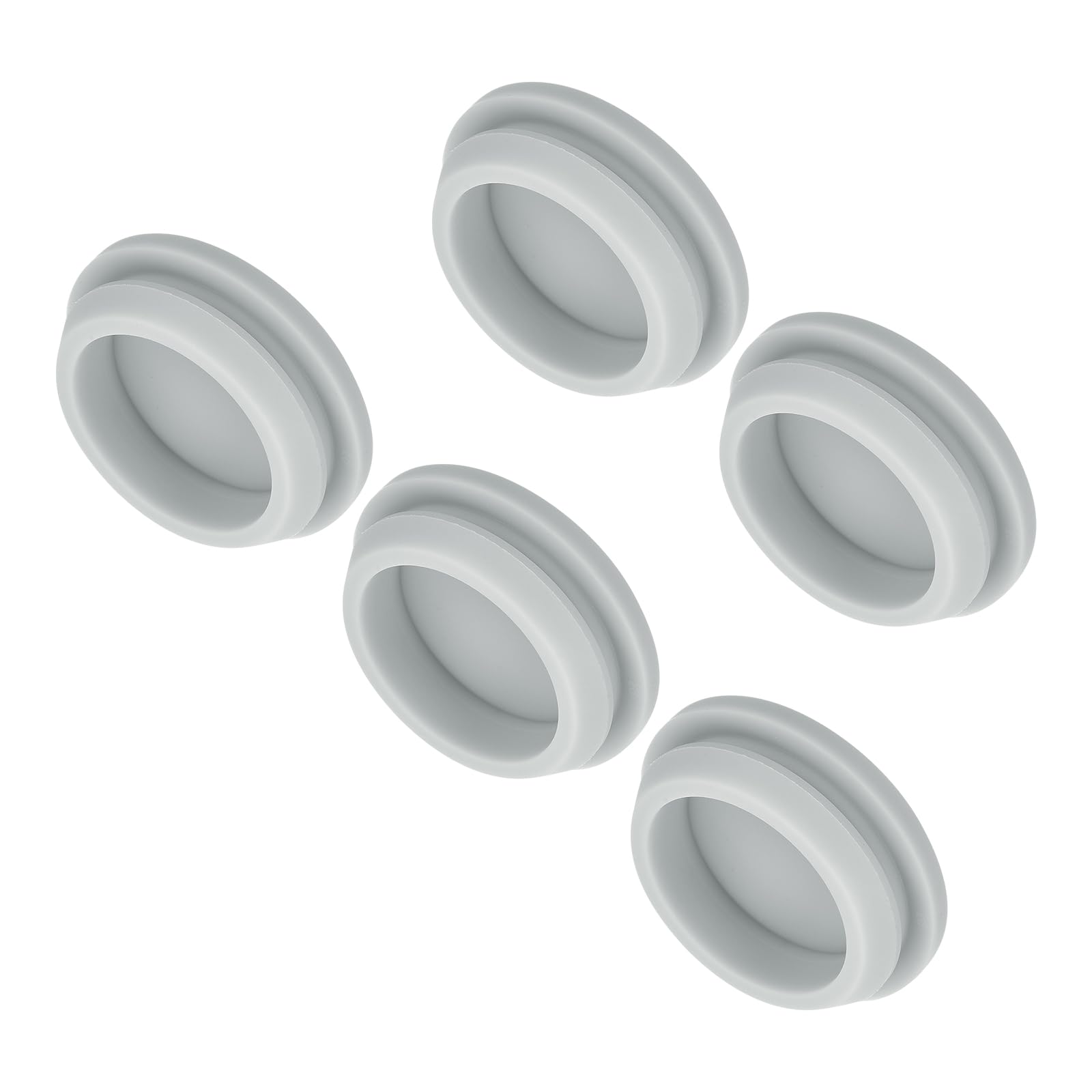 MECCANIXITY 5pcs Silicone Snap in Locking Hole Plugs,28mm/1.1 Inch Mounting Diameter Narrow Groove Width 2.5mm Panel Seal Cover Round for Kitchen Bulkheads Waterproof Sealing Plugs Grey