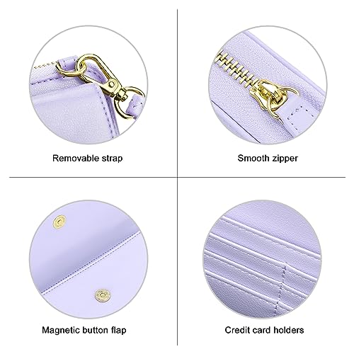 Image of nuoku Small Purse for Women, RFID Blocking Wristlet Wallet, Crossbody Clutch with Cell Phone Pocket