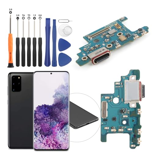 Dock Connector for Samsung Galaxy S20 Plus 5G Charging Port Flex Cable Replacement for Samsung Galaxy S20+ SM-G986U SM-G986U1 USB Charger Dock Board Connector with Tools(Black)