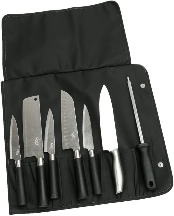 YUNCHONGuk Sac à Roulettes pour Couteaux de Chef - 7 Compartiments, Mallette de Rangement pour...