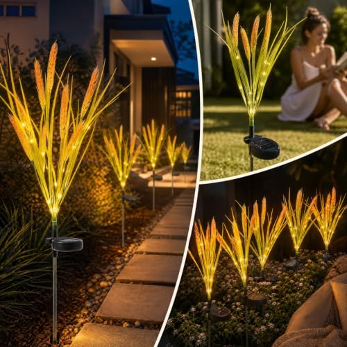 2Pc Christmas Decorations Outdoor Solar Rice Spike Pathway Light Fall Decor - image 5