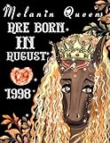 melanin queens are born in august 1998 black unicorn planner, gratitude, promptly journal august birthdays: august african gifts for ladies women and girls, 1998 birthdays