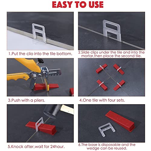 400PCS Tile Leveling System Kits 1.5mm 300pcs Tile Spacers Clip 100pcs Reusable Tile Wedges and 1 Tile Leveling Pliers,Floor Tile Leveling System Tool 6 400PCS Tile Leveling System Kits 1.5mm 300pcs Tile Spacers Clip 100pcs Reusable Tile Wedges and 1 Tile Leveling Pliers,Floor Tile Leveling System Tool - Image 6