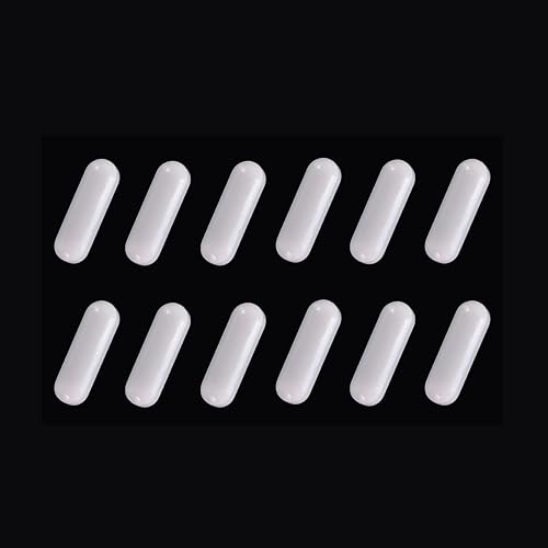 12 barras de agitación magnética de PTFE, agitador magnético mezclador barras de agitación de 0.394 in0.39 pulgadas