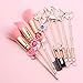 SailorMoon Makeup Brush 8pcs Set With Pouch, Magical Girl Gold/Rose Gold Cardcaptor Sakura Cosmetic Brushes With Cute Pink Bag (155g Rose Gold)