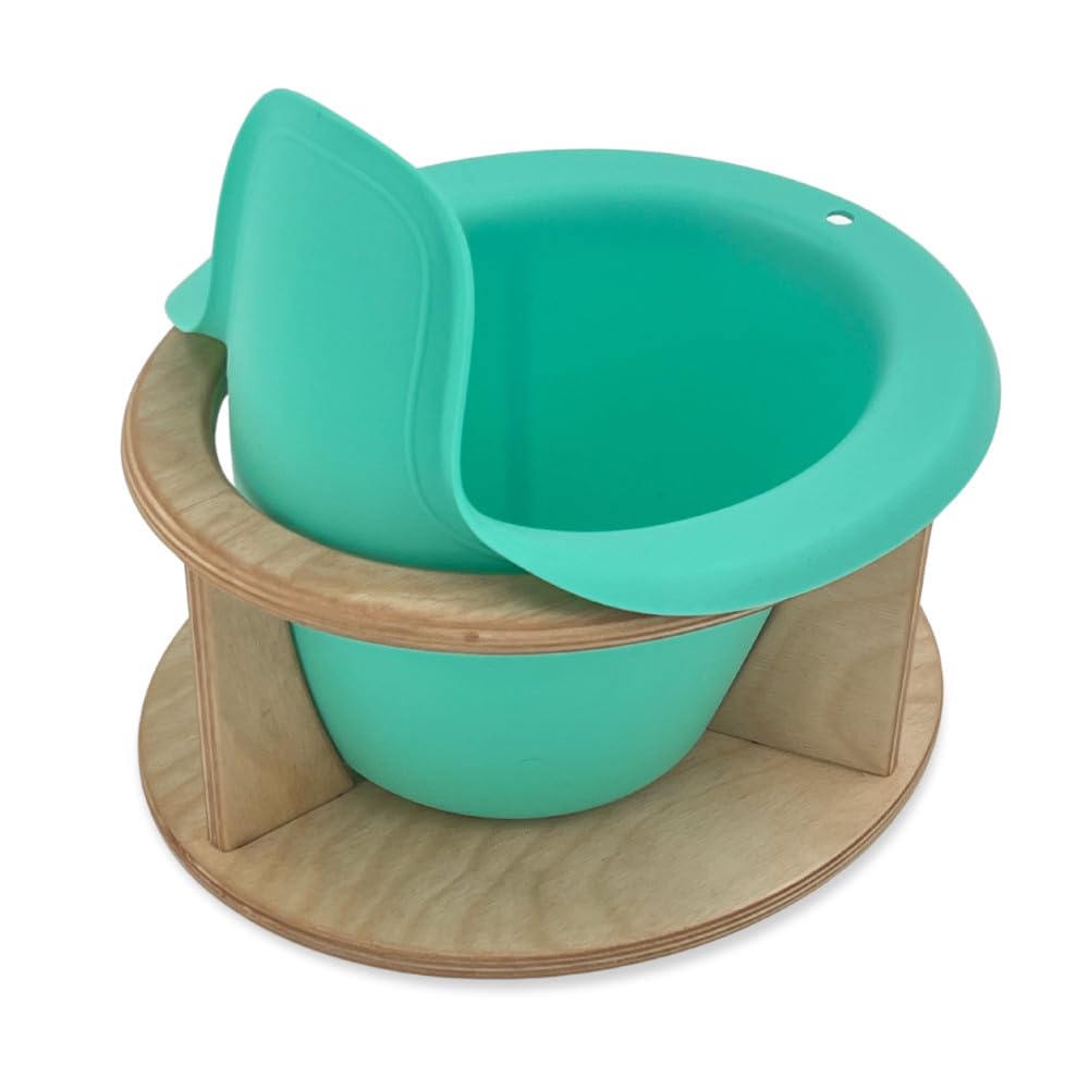 Bömmi Set (Türkis) - das mobile Töpfchen für Babys mit praktischem Gestell zum Sitzen - Abhaltetöpfchen, Nachttopf für Kinder, Jungen/Mädchen, ab Geburt bis 24 Monate, MADE IN GERMANY