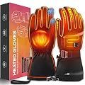 Heated Gloves for Men Women, Rechargeable Hand Warmer Gloves with Touchscreen, Waterproof Electric Heated Ski Glove for Winter Outdoor Work Hunting Camping Snowboarding Hiking Raynaud