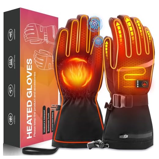 Heated Gloves for Men Women, Rechargeable Hand Warmer Gloves with Touchscreen, Waterproof Electric Heated Ski Glove for Winter Outdoor Work Hunting Camping Snowboarding Hiking Raynaud