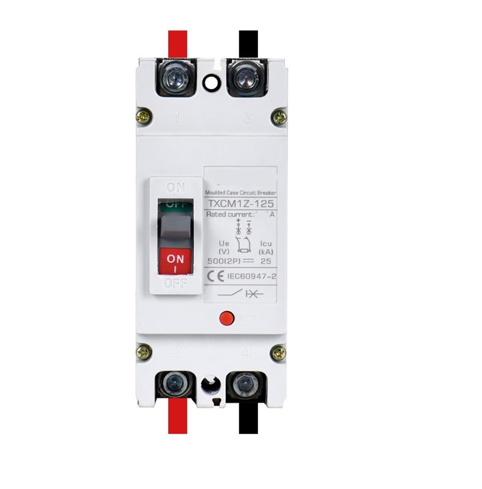 MCCB DC disjoncteur 150A avec déclencheur Shunt Tripper pour coupure photovoltaïque 500V 2P