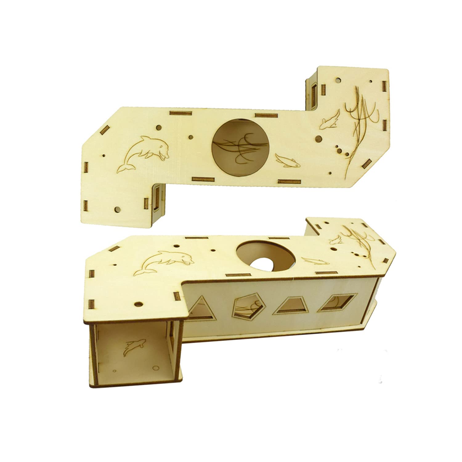 Labyrinthe En Bois Pour Hamster - Tunnel De Jeu 22x22x5 Cm, Maison Et Activité Pour Chinchilla, Furet, Lapin - 5