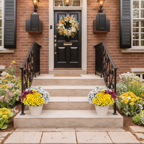 Artificial Mums Flowers for Outdoors, Fake Plants for Outside Decor - image 8